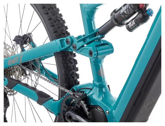 Bicicleta de montaña eléctrica de doble suspensión Kona Remote X, Shimano 12 velocidades, 612 Wh, Shimano 85 Nm, 29'', color verde azulado viridiano
